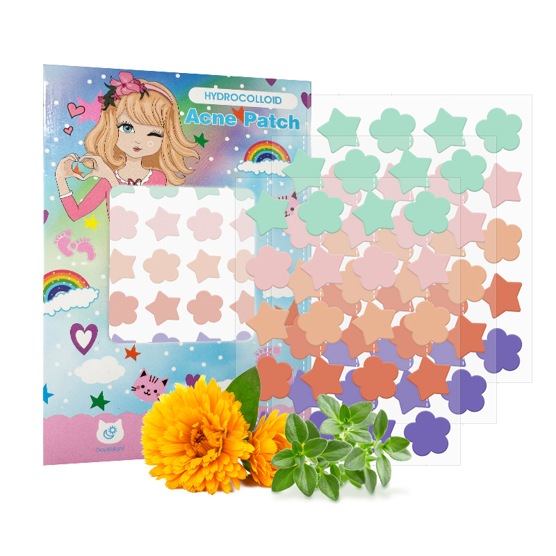 Boxed 20-grain Medical Grade Highly Absorbent Mild Colorful Flower and Star Acne Patches