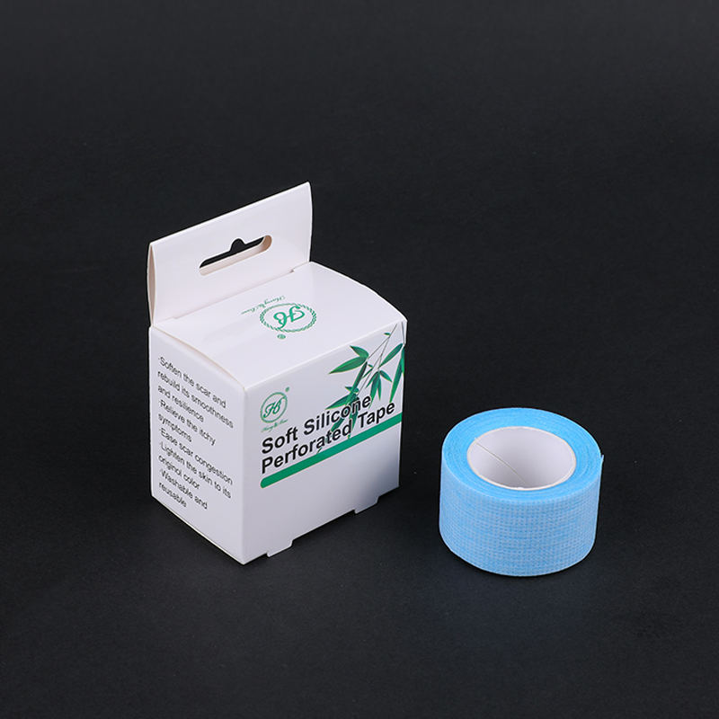 Blue Non-Woven Fabric Silicone Gel Tape Roll for Scar Treatment